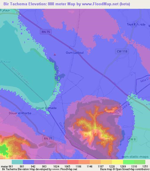 Bir Tachema,Algeria Elevation Map