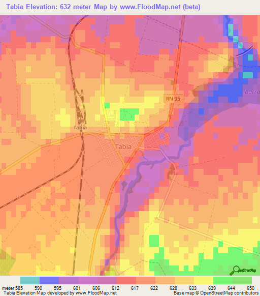 Tabia,Algeria Elevation Map