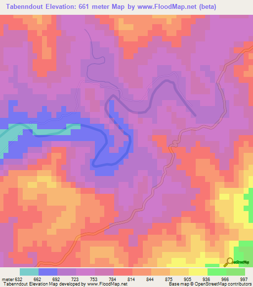 Tabenndout,Algeria Elevation Map