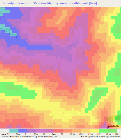 Tabadja,Algeria Elevation Map