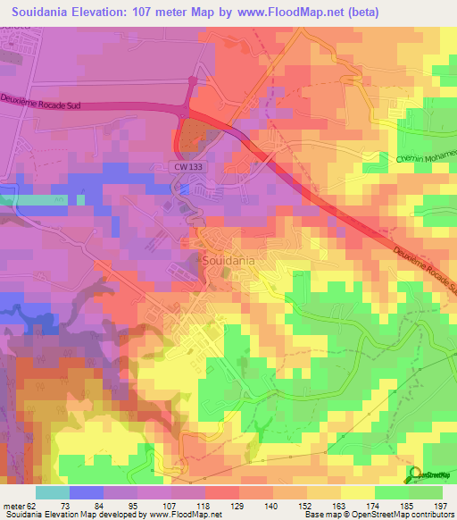Souidania,Algeria Elevation Map