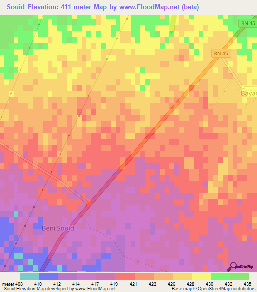 Souid,Algeria Elevation Map