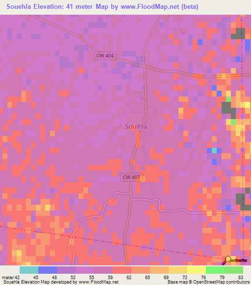 Souehla,Algeria Elevation Map