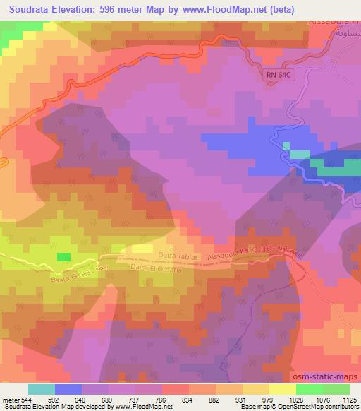Soudrata,Algeria Elevation Map