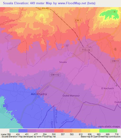 Souala,Algeria Elevation Map