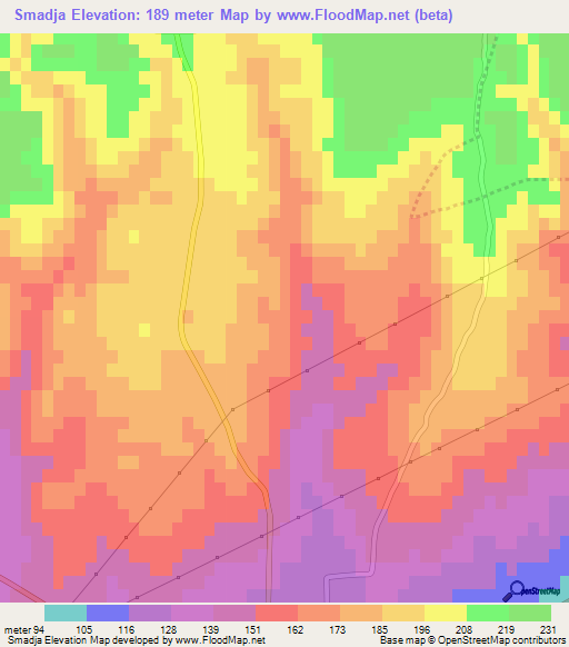 Smadja,Algeria Elevation Map