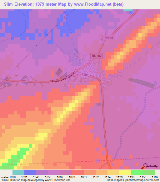 Slim,Algeria Elevation Map