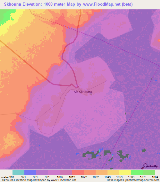 Skhouna,Algeria Elevation Map