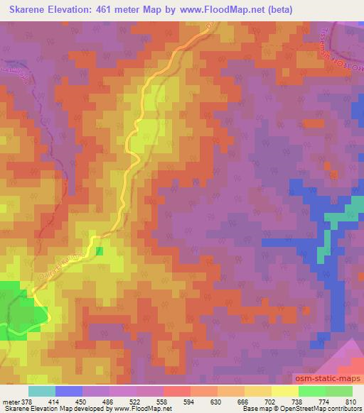 Skarene,Algeria Elevation Map