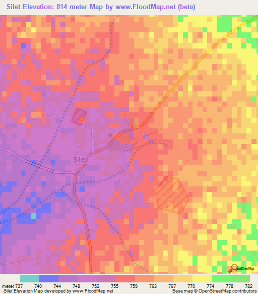 Silet,Algeria Elevation Map
