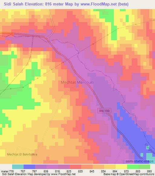 Sidi Salah,Algeria Elevation Map