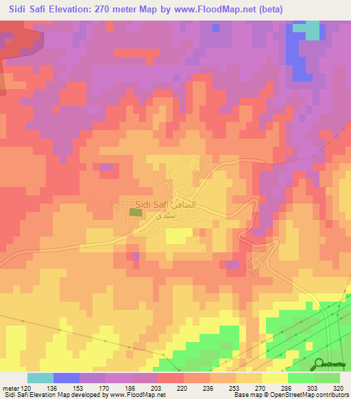 Sidi Safi,Algeria Elevation Map