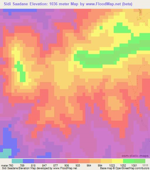 Sidi Saadane,Algeria Elevation Map