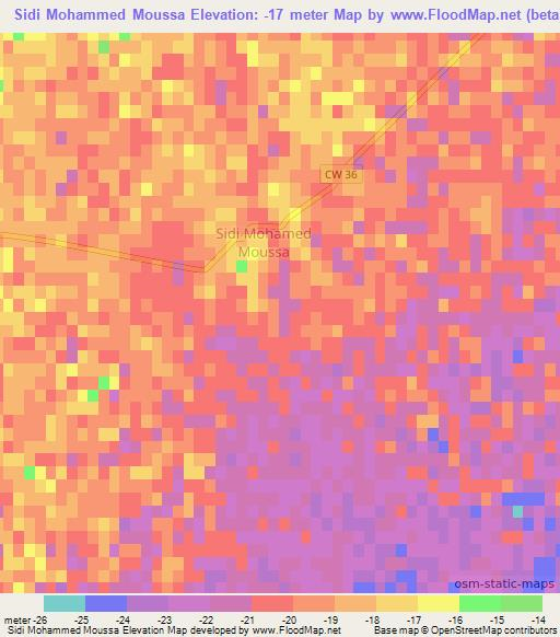 Sidi Mohammed Moussa,Algeria Elevation Map