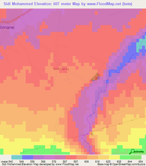 Sidi Mohammed,Algeria Elevation Map