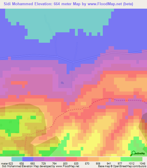 Sidi Mohammed,Algeria Elevation Map