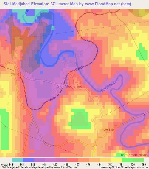 Sidi Medjahed,Algeria Elevation Map
