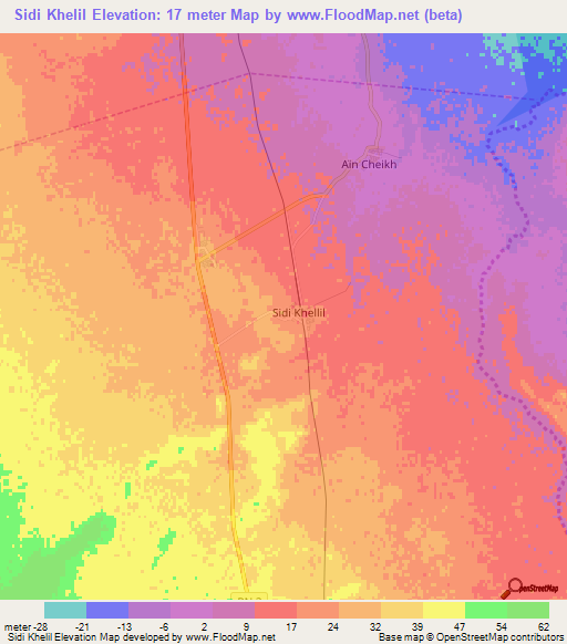 Sidi Khelil,Algeria Elevation Map
