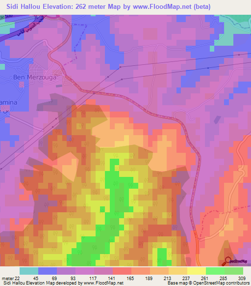 Sidi Hallou,Algeria Elevation Map