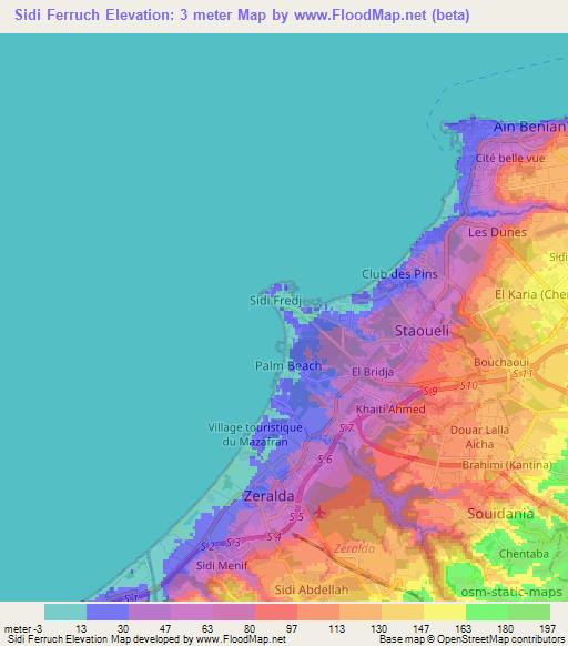 Sidi Ferruch,Algeria Elevation Map