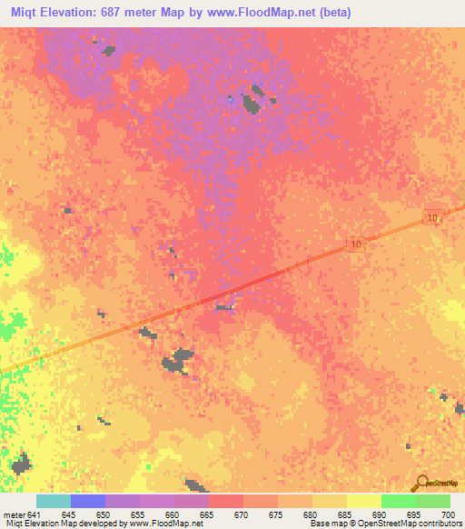 Miqt,Jordan Elevation Map