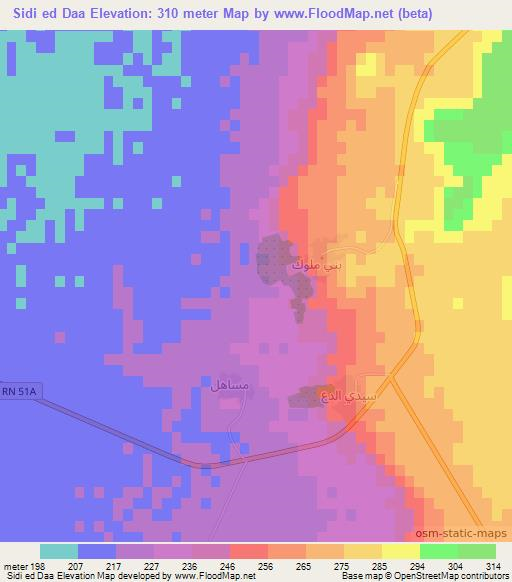 Sidi ed Daa,Algeria Elevation Map