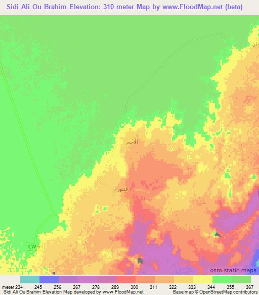 Sidi Ali Ou Brahim,Algeria Elevation Map