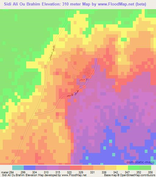 Sidi Ali Ou Brahim,Algeria Elevation Map