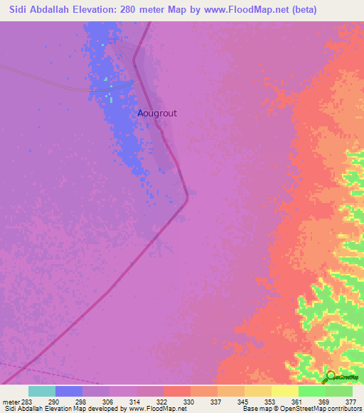 Sidi Abdallah,Algeria Elevation Map