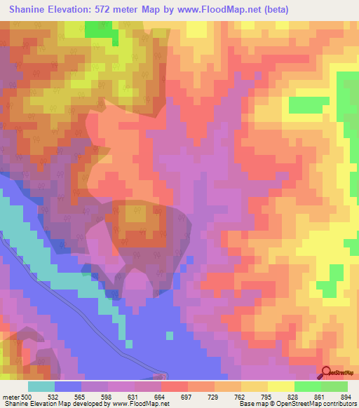 Shanine,Algeria Elevation Map