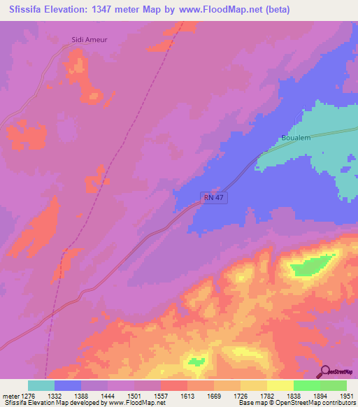Sfissifa,Algeria Elevation Map