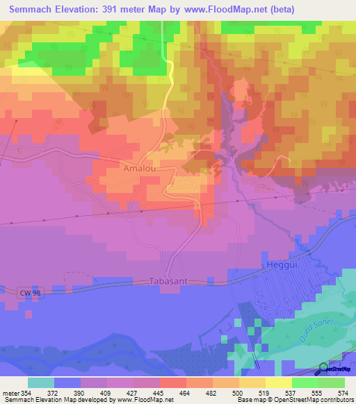 Semmach,Algeria Elevation Map