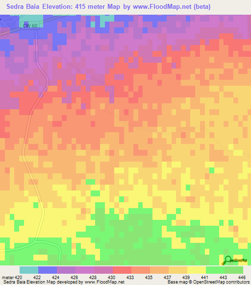 Sedra Baia,Algeria Elevation Map