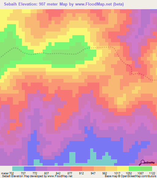 Sebaih,Algeria Elevation Map