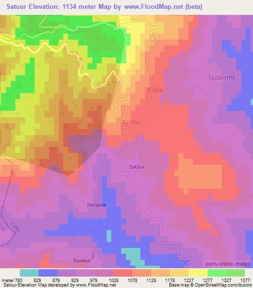 Satour,Algeria Elevation Map