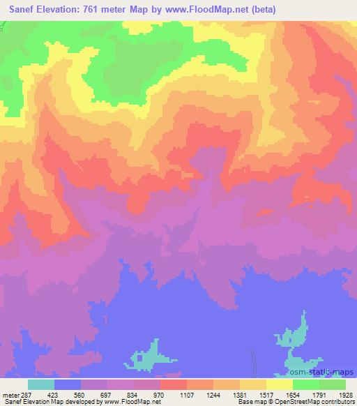 Sanef,Algeria Elevation Map