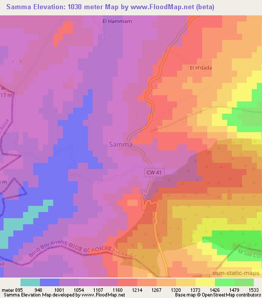 Samma,Algeria Elevation Map