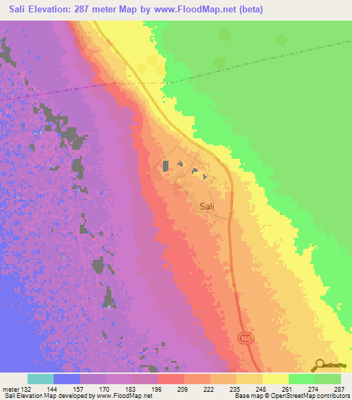 Sali,Algeria Elevation Map