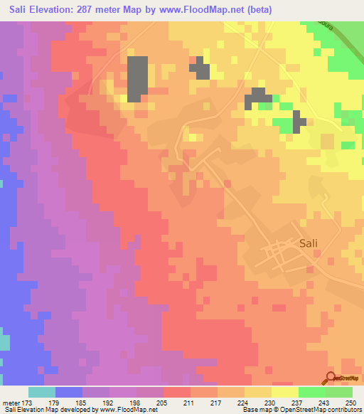 Sali,Algeria Elevation Map
