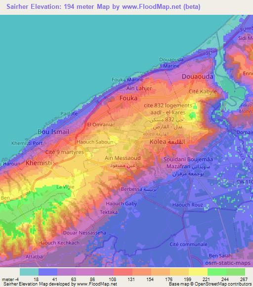 Sairher,Algeria Elevation Map