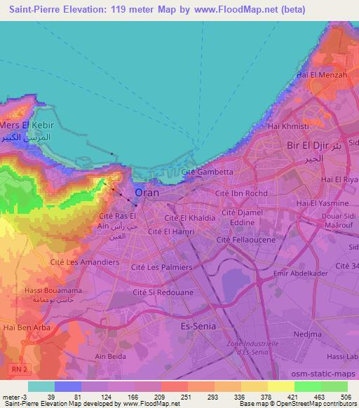 Saint-Pierre,Algeria Elevation Map