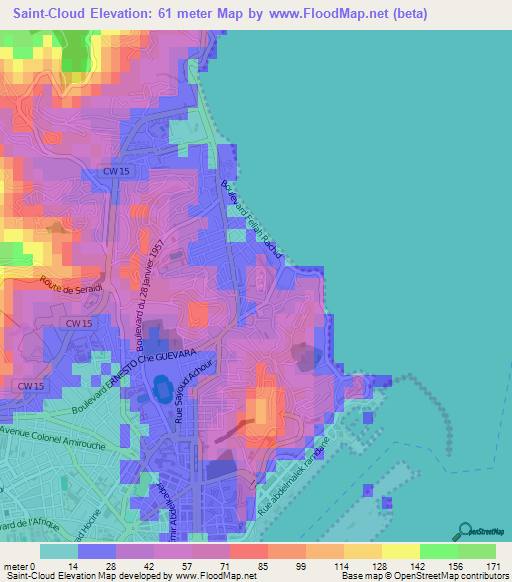 Saint-Cloud,Algeria Elevation Map