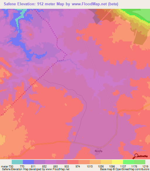Safene,Algeria Elevation Map