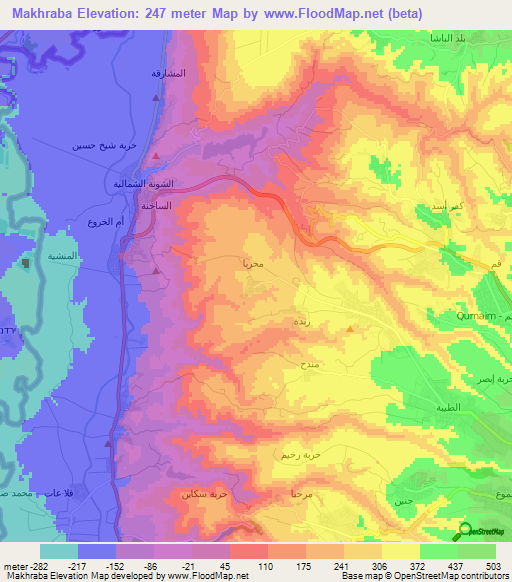 Makhraba,Jordan Elevation Map