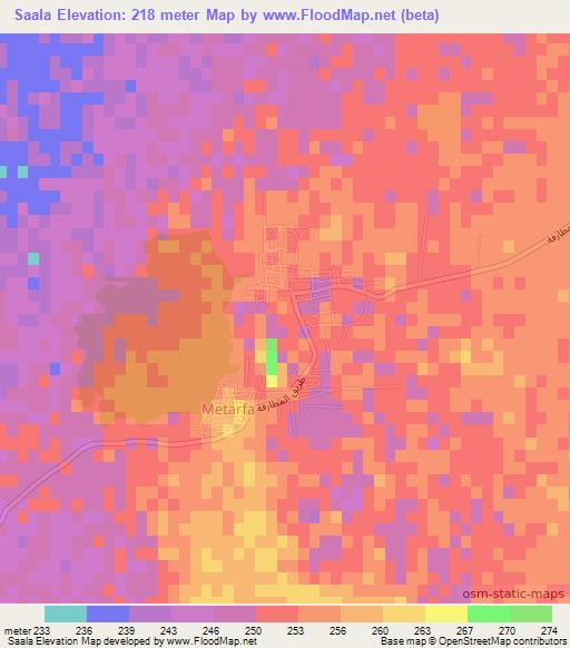 Saala,Algeria Elevation Map