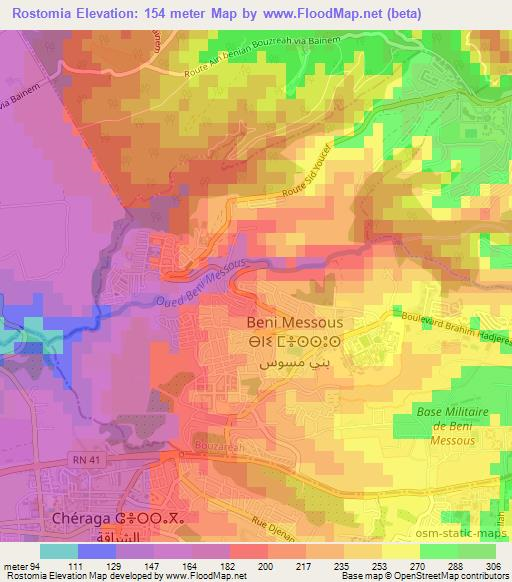 Rostomia,Algeria Elevation Map