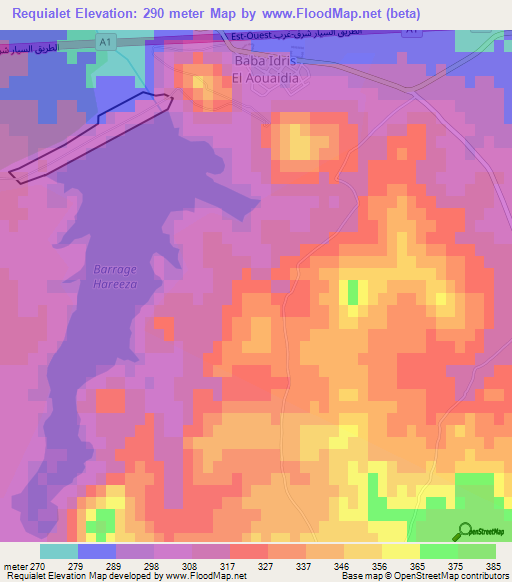 Requialet,Algeria Elevation Map