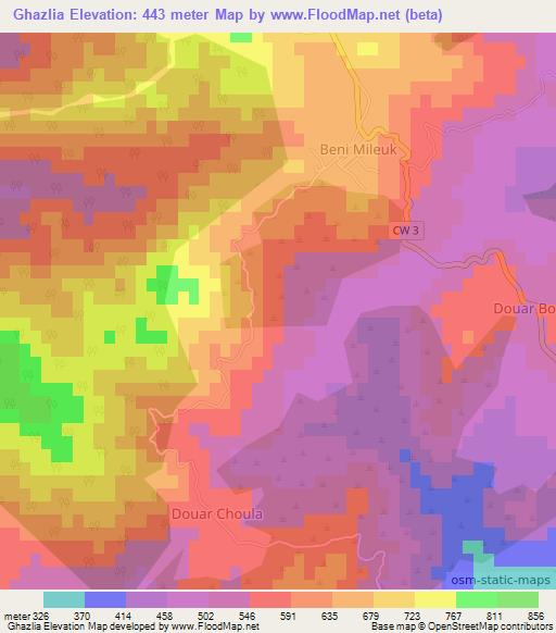 Ghazlia,Algeria Elevation Map