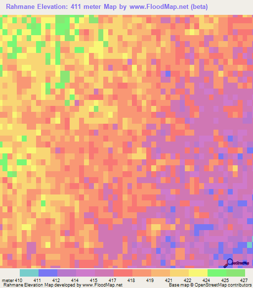 Rahmane,Algeria Elevation Map