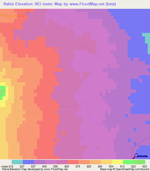 Rahia,Algeria Elevation Map